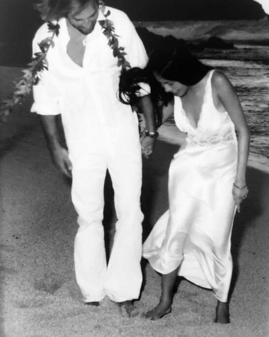 Yessica Kumala with her husband Josh Holloway on their wedding day.